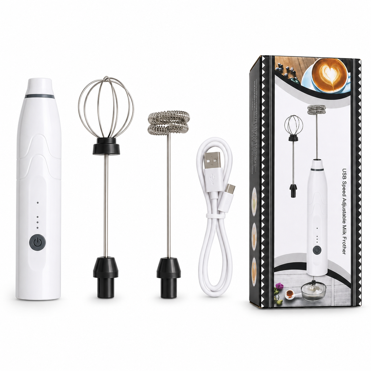 2-in-1 Rechargeable Milk Frother & Egg Beater